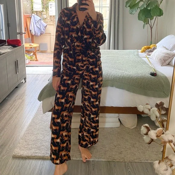 Monki Deals Monki Tiger Print Jumpsuit Monki Floral Print Wide Leg